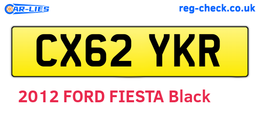 CX62YKR are the vehicle registration plates.