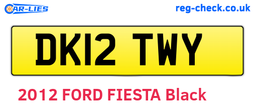 DK12TWY are the vehicle registration plates.
