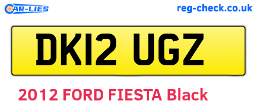 DK12UGZ are the vehicle registration plates.
