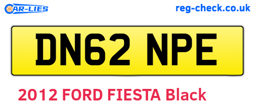 DN62NPE are the vehicle registration plates.