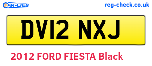 DV12NXJ are the vehicle registration plates.