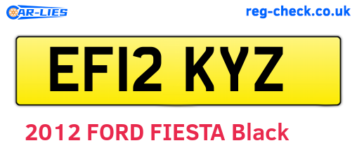 EF12KYZ are the vehicle registration plates.