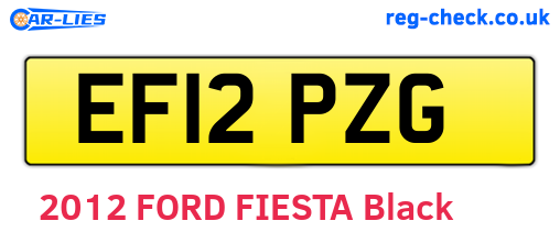 EF12PZG are the vehicle registration plates.