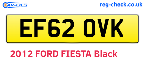 EF62OVK are the vehicle registration plates.
