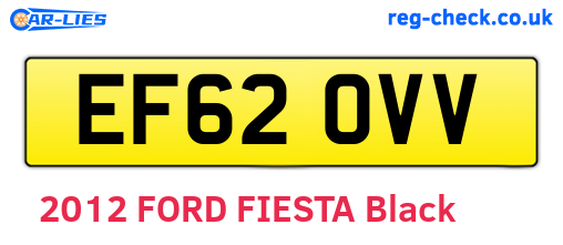 EF62OVV are the vehicle registration plates.
