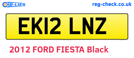 EK12LNZ are the vehicle registration plates.