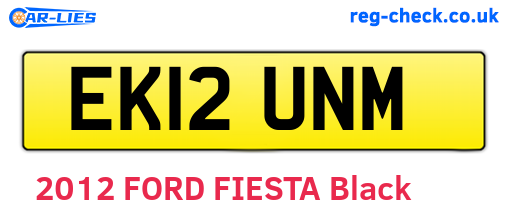 EK12UNM are the vehicle registration plates.
