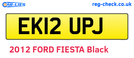 EK12UPJ are the vehicle registration plates.