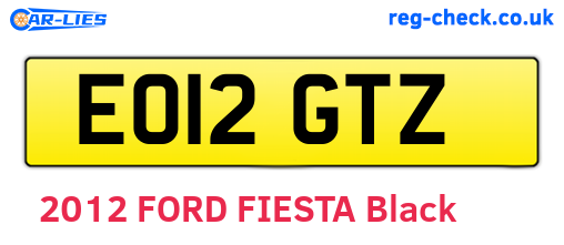EO12GTZ are the vehicle registration plates.