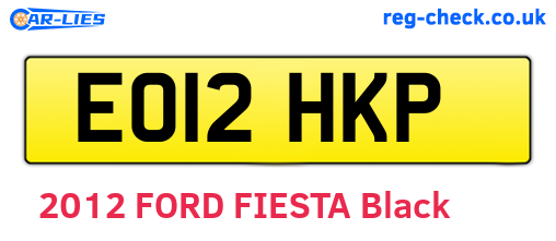 EO12HKP are the vehicle registration plates.