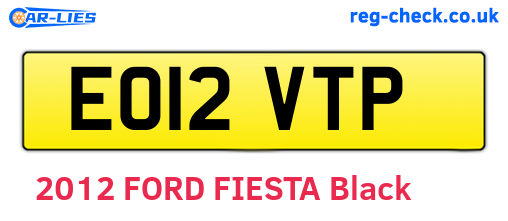 EO12VTP are the vehicle registration plates.