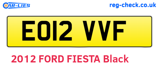 EO12VVF are the vehicle registration plates.