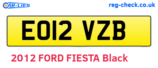 EO12VZB are the vehicle registration plates.