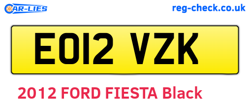 EO12VZK are the vehicle registration plates.