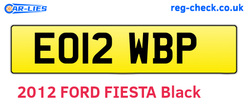 EO12WBP are the vehicle registration plates.