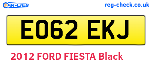 EO62EKJ are the vehicle registration plates.