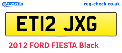 ET12JXG are the vehicle registration plates.