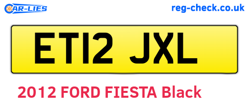 ET12JXL are the vehicle registration plates.