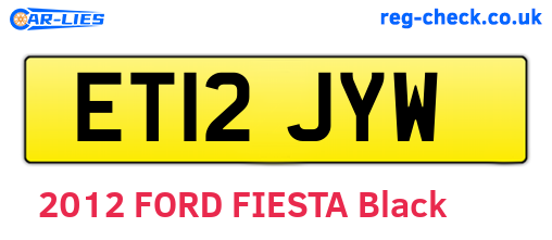 ET12JYW are the vehicle registration plates.