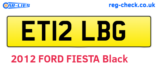 ET12LBG are the vehicle registration plates.