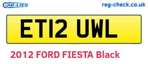 ET12UWL are the vehicle registration plates.