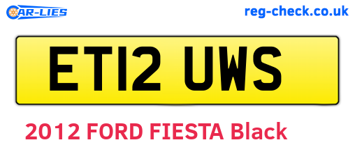 ET12UWS are the vehicle registration plates.