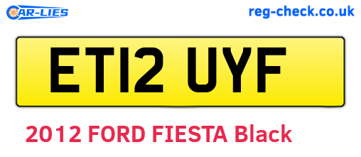 ET12UYF are the vehicle registration plates.