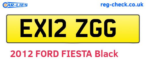 EX12ZGG are the vehicle registration plates.