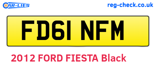FD61NFM are the vehicle registration plates.