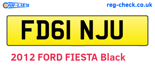 FD61NJU are the vehicle registration plates.
