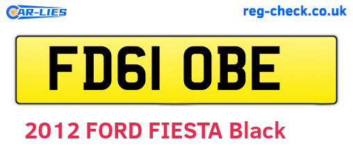 FD61OBE are the vehicle registration plates.