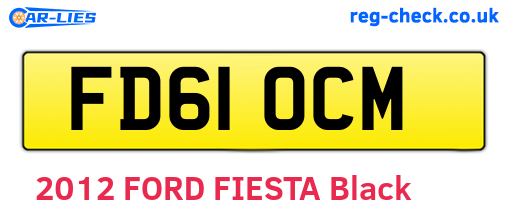 FD61OCM are the vehicle registration plates.
