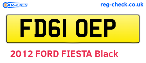 FD61OEP are the vehicle registration plates.
