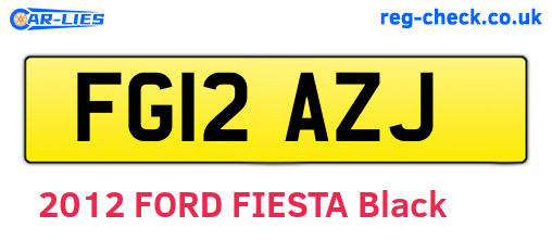 FG12AZJ are the vehicle registration plates.
