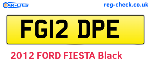 FG12DPE are the vehicle registration plates.
