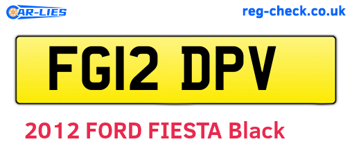 FG12DPV are the vehicle registration plates.