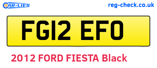 FG12EFO are the vehicle registration plates.