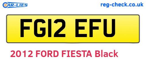 FG12EFU are the vehicle registration plates.