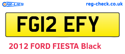 FG12EFY are the vehicle registration plates.
