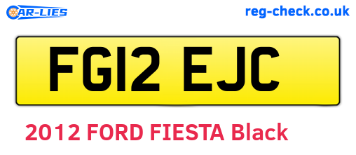 FG12EJC are the vehicle registration plates.