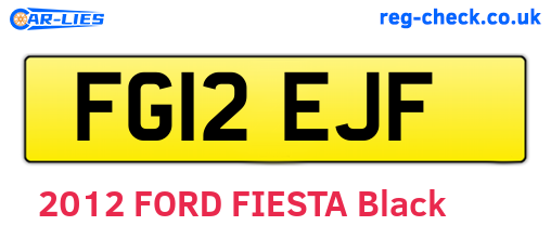 FG12EJF are the vehicle registration plates.