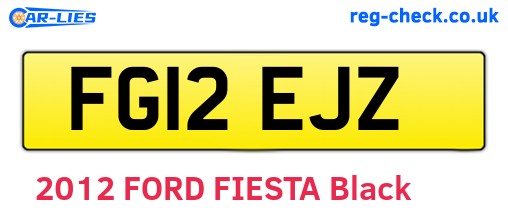 FG12EJZ are the vehicle registration plates.