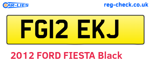 FG12EKJ are the vehicle registration plates.