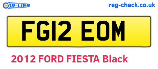FG12EOM are the vehicle registration plates.