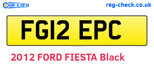 FG12EPC are the vehicle registration plates.