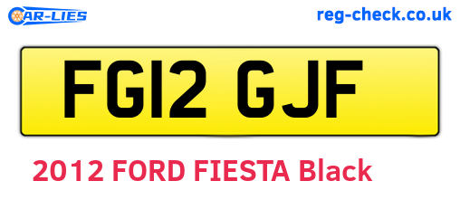 FG12GJF are the vehicle registration plates.