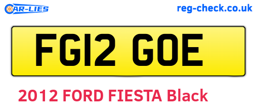 FG12GOE are the vehicle registration plates.
