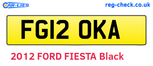 FG12OKA are the vehicle registration plates.