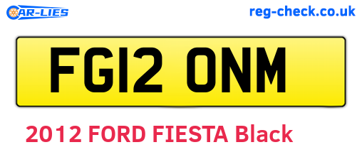 FG12ONM are the vehicle registration plates.