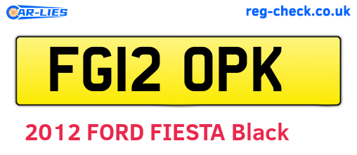 FG12OPK are the vehicle registration plates.